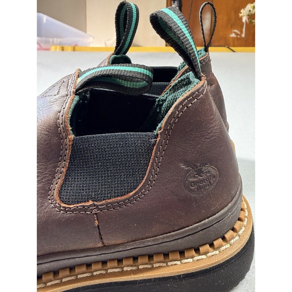 Georgia Giant Boots Womens 7.5 M Romeo Slip On Work Shoe Brown Leather - Picture 10 of 14